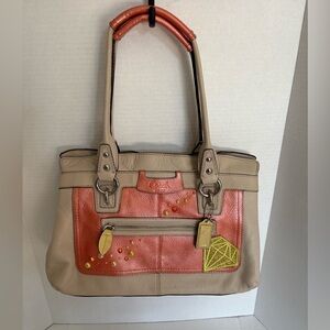 Upcycled COACH Penelope pebbled leather shoulder bag